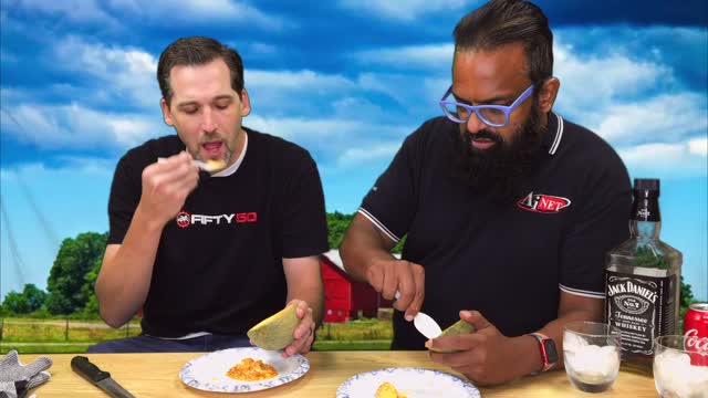 Cantaloupe, Jack Daniels & coke.