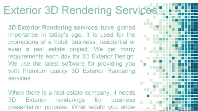 3D Exterior Design Services  Exterior 3D Rendering Services