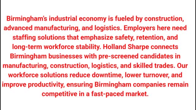 Holland Sharpe - Certified Manufacturing Staffing Agency in Birmingham, AL