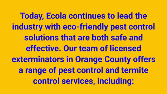 Ecola Termite Company in Orange County, CA