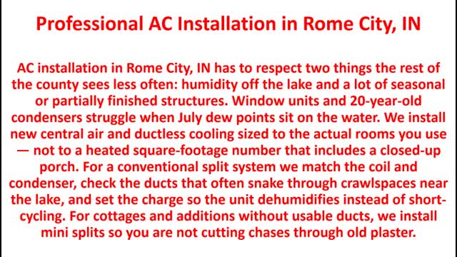 ABC HVAC - AC Installation in Rome City, IN