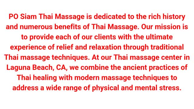 PO Siam Thai Massage - Best Massage in Laguna Beach, CA