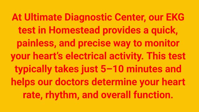 Ultimate Diagnostic Center - Affordable EKG Test in Homestead, FL
