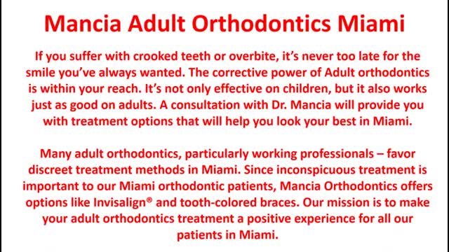 Mancia Orthodontics - Trusted Adult Orthodontics in Miami, FL
