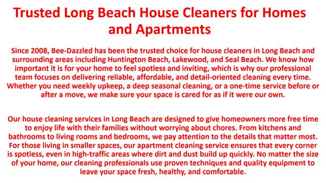 Bee-Dazzled Cleaning Service - Local House Cleaners in Long Beach, CA