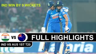 INDIA W VS AUSTRALIA W 1ST T20 HIGHLIGHTS 2024