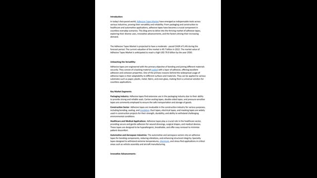 Adhesive Tapes Market