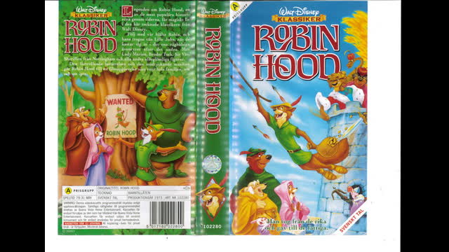 Tecknat Barn Svenska:Robin Hood (1973 Disney Videos AB) VHSRIPPEN (Svenska) Trailer (3D)
