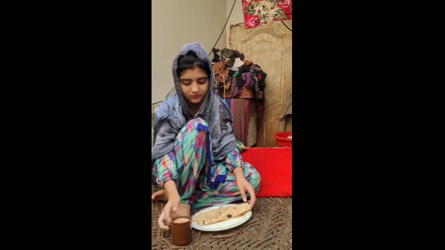Cute Desi Girl eating food
