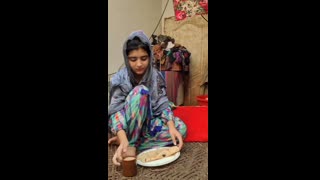 Cute Desi Girl eating food