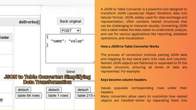 json to table online