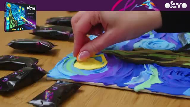 3D Painting - Starry Nights - from www.OktoClay.co.uk the UK's best sensory arts