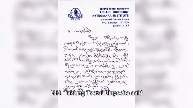 H.H. Taklung Tsetul Rinpoche said His Holiness Dorje Chang Buddha III possesses the true dharma of the Buddha!